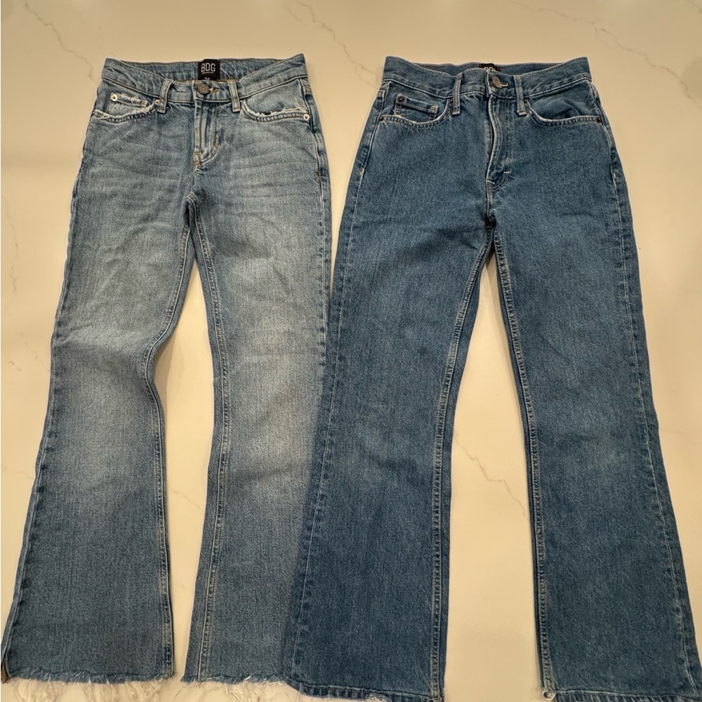 BDG Light and Dark Blue Flare Jeans EUC size 24